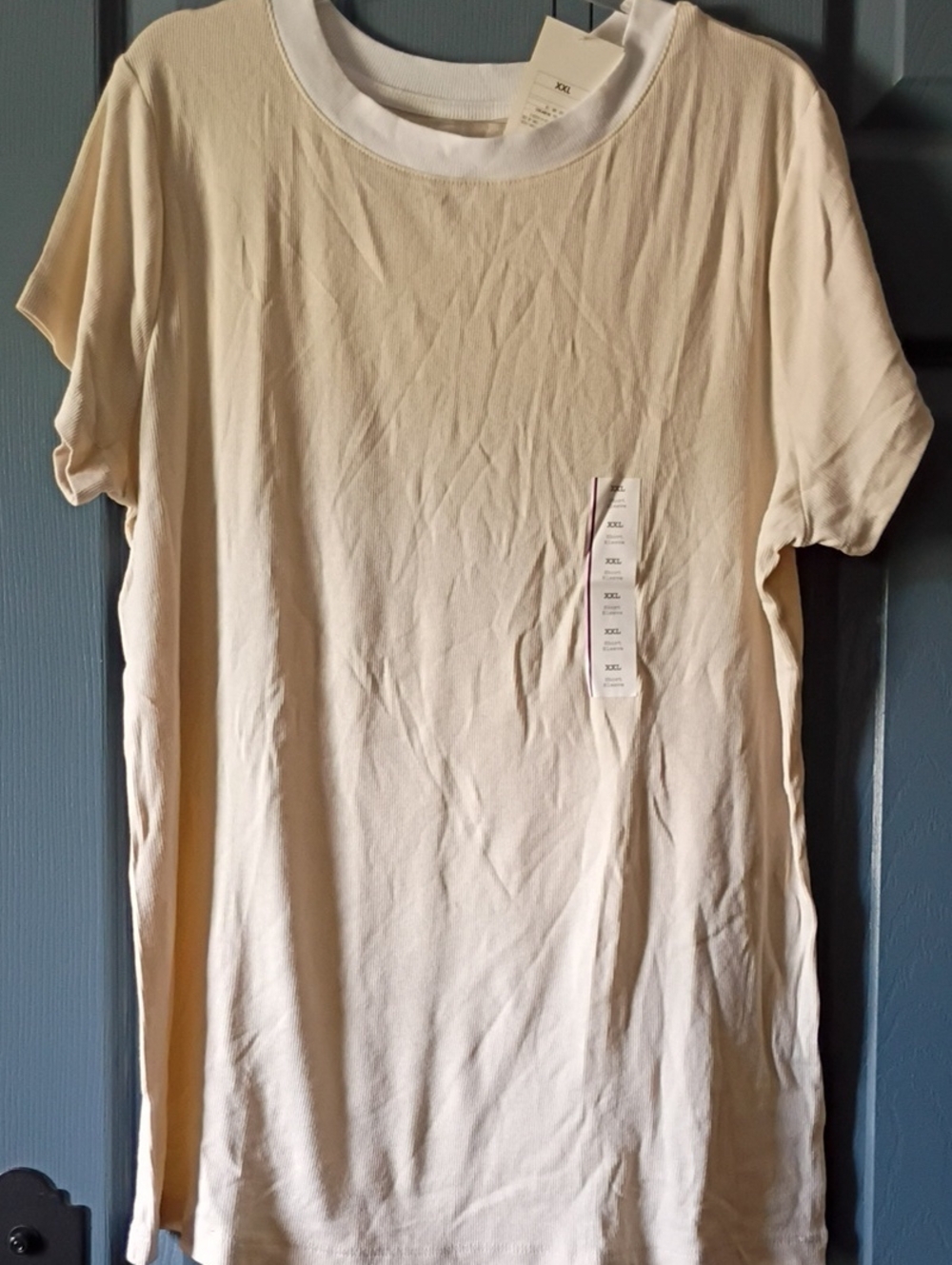 a new day Cream Short Sleeve Crewneck Tee